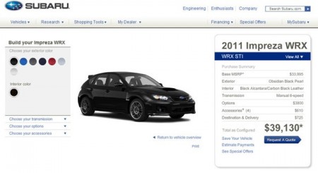 ������������ ����� �������������� ������� ���� Subaru Impreza WRX