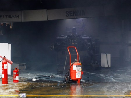 WilliamsF1 team garage after fire